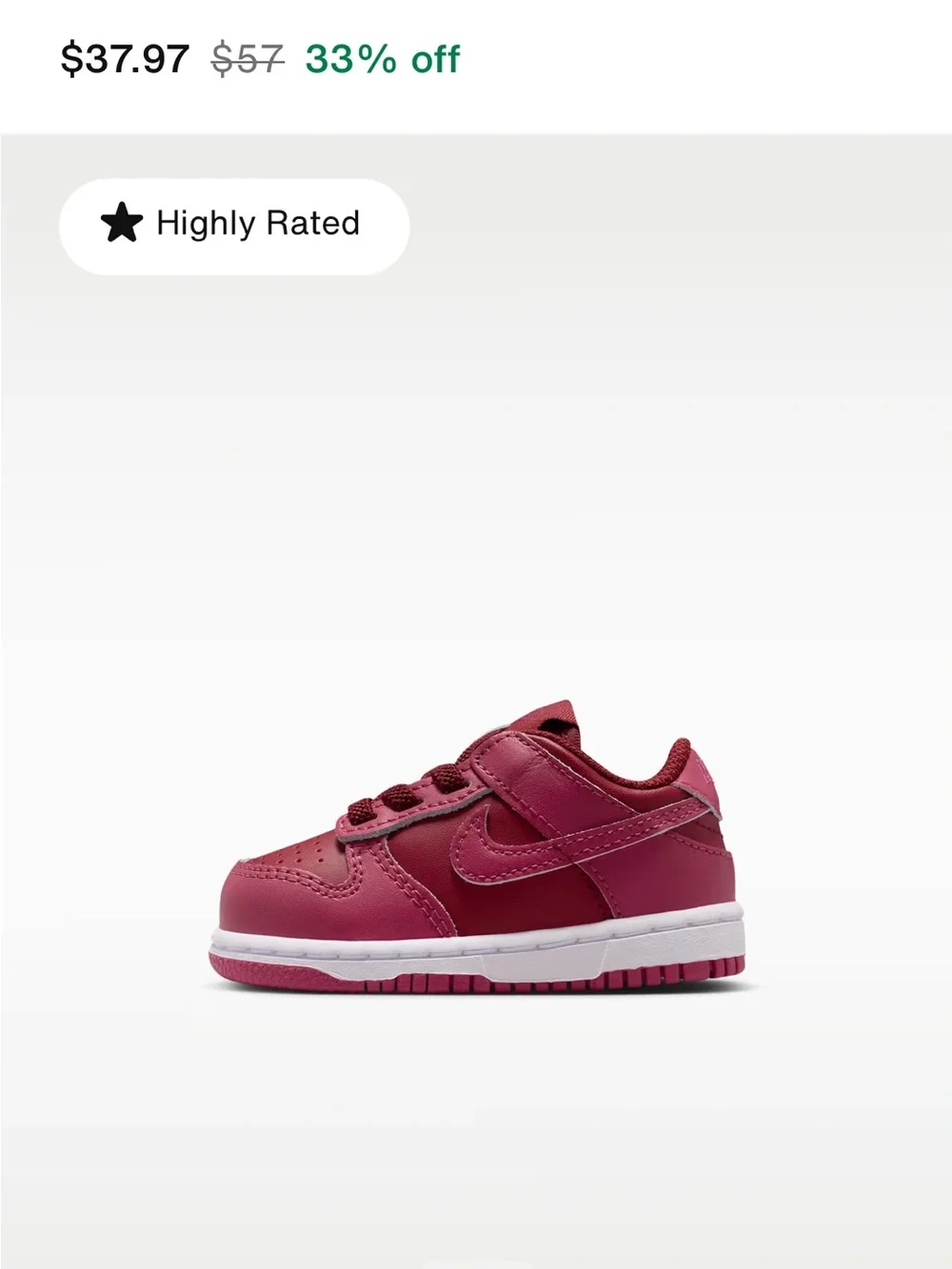 Nike Kids Sneakers in Deep Pink and White